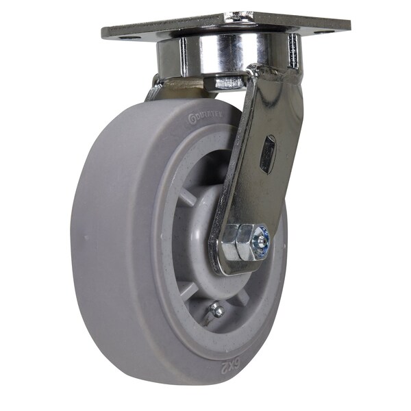 Gray Swivel Thermoplastic Rubber 6 x 2 Caster